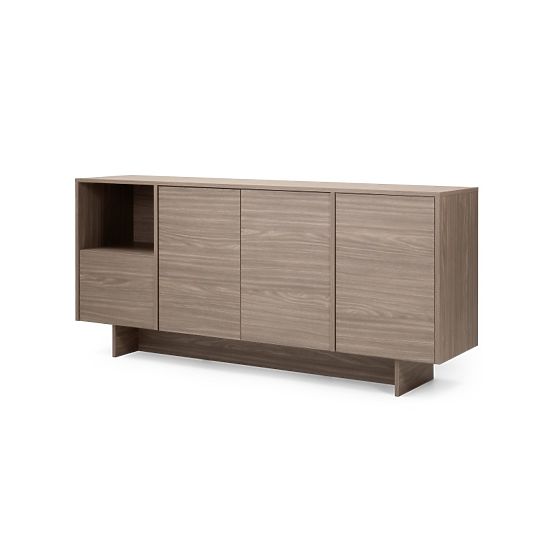 Credenza a quattro ante Kanso, rovere perlato
