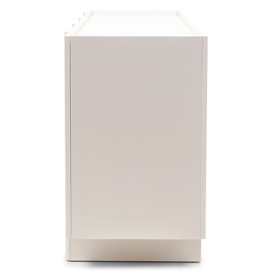 Credenza a quattro ante Moss color cashmere, arrotondata