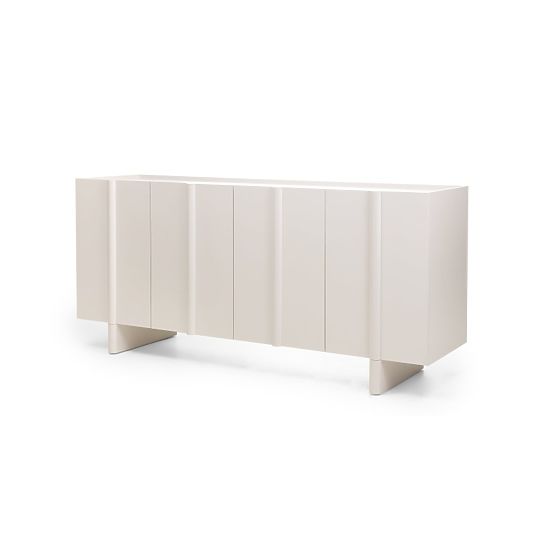 Credenza a quattro ante Moss color cashmere, arrotondata