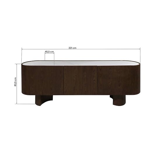 Credenza a tre ante Coria, noce scuro/spiek