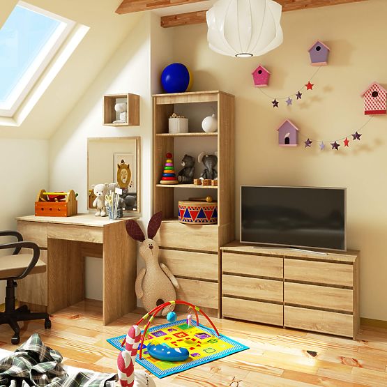 CREDENZA CL100 6 CASSETTI QUERCIA SONOMA