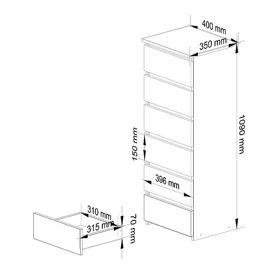 CREDENZA CL6 PK BIANCA / ROVERE SONOMA