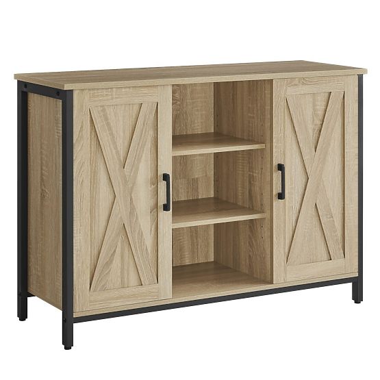 Credenza con ripiani e gambe regolabili rovere sonoma