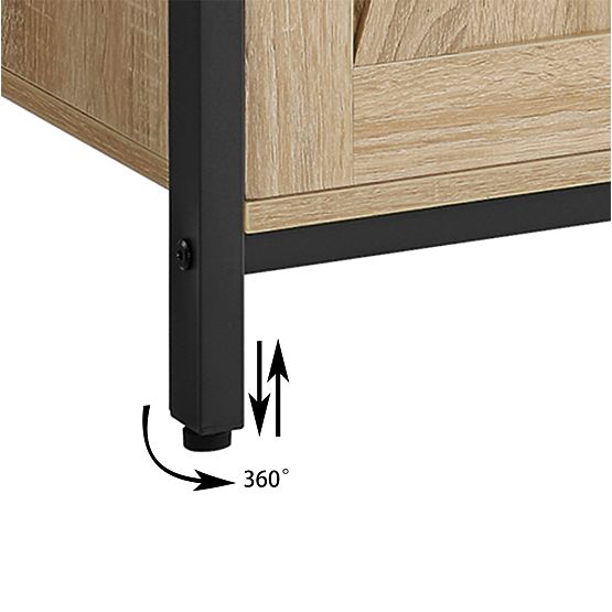 Credenza con ripiani e gambe regolabili rovere sonoma