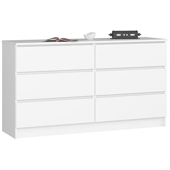 CREDENZA K 140 cm 6 CASSETTI PK BIANCA