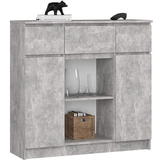 CREDENZA K100 2D 3SZ 1P PK CEMENTO
