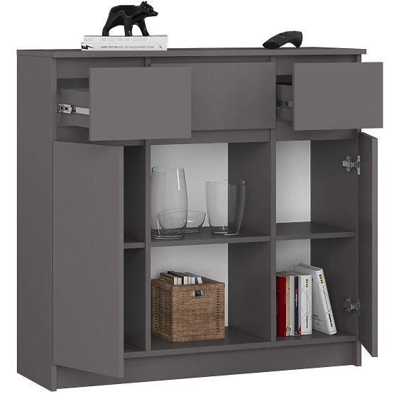 CREDENZA K100 2D 3SZ 1P PK GRAFITE GRIGIO