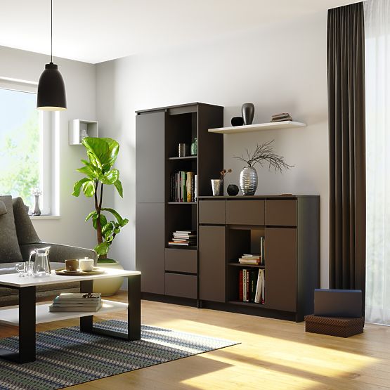 CREDENZA K100 2D 3SZ 1P PK GRAFITE GRIGIO