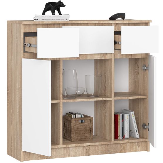 CREDENZA K100 2D 3SZ 1P PK ROVERE SONOMA / BIANCO