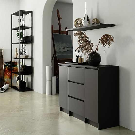 CREDENZA K100 2D 3SZ PK GRAFITE GRIGIO