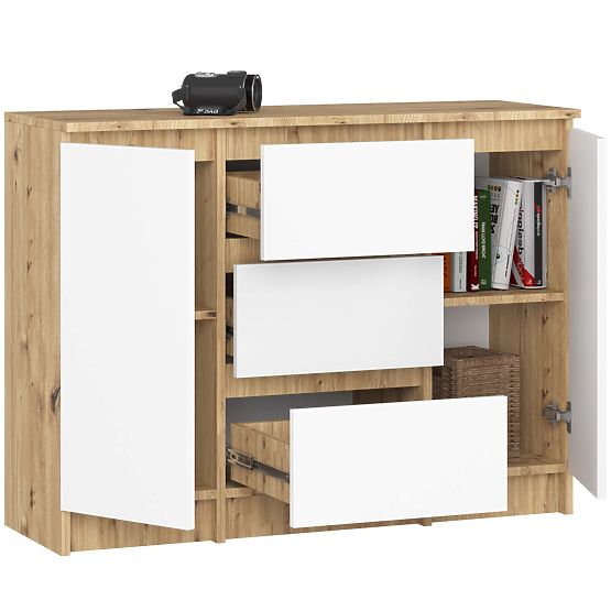 CREDENZA K100 2D 3SZ PK ROVERE ARTISAN / BIANCO