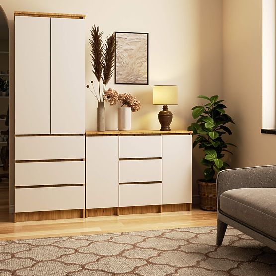 CREDENZA K100 2D 3SZ PK ROVERE ARTISAN / BIANCO