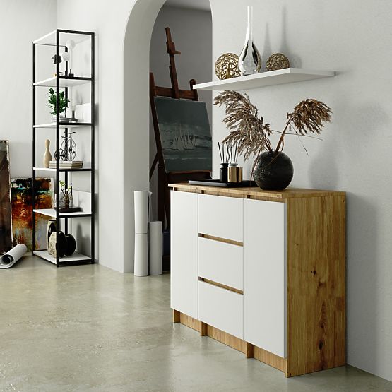 CREDENZA K100 2D 3SZ PK ROVERE ARTISAN / BIANCO