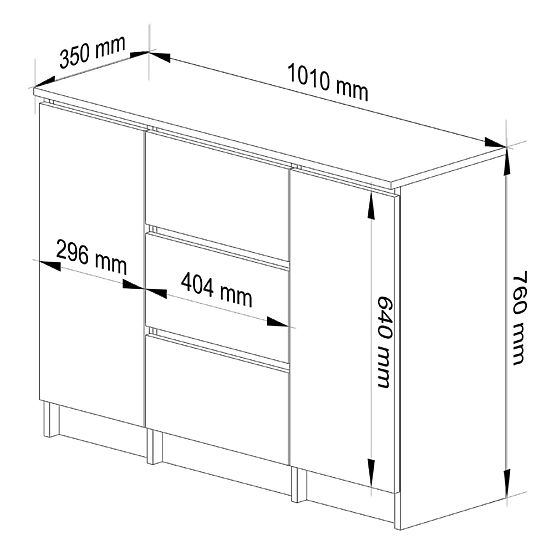 CREDENZA K100 2D 3SZ PK ROVERE SONOMA / BIANCO