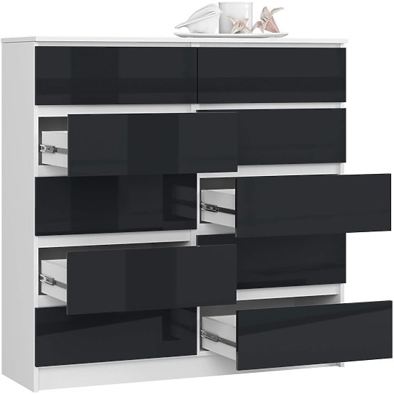 CREDENZA K120 10 CASSETTI CLP PK GRAFITE LUCIDO