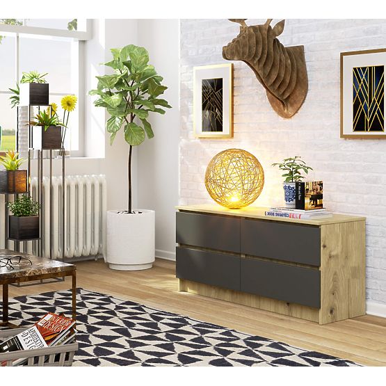 CREDENZA K120 4SZ CLP ROVERE ARTISAN / GRIGIO