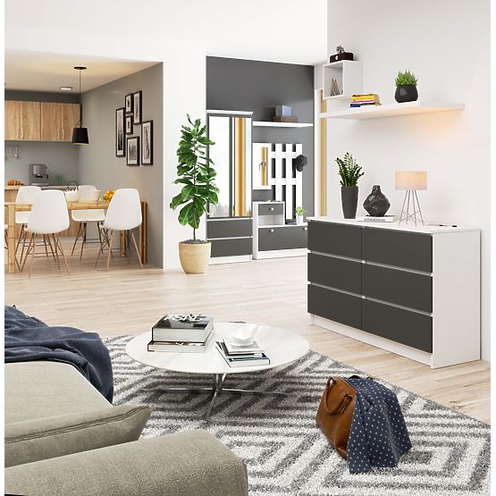 CREDENZA K120 6SZ CLP PK BIANCA / GRIGIA