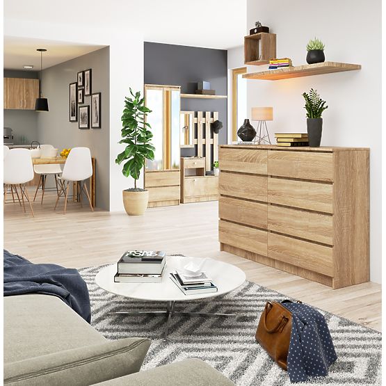 CREDENZA K140 8 CASSETTI CLP PK ROVERE SONOMA