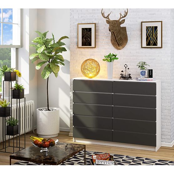 CREDENZA K160 10CAS CLP PK BIANCA / GRIGIA