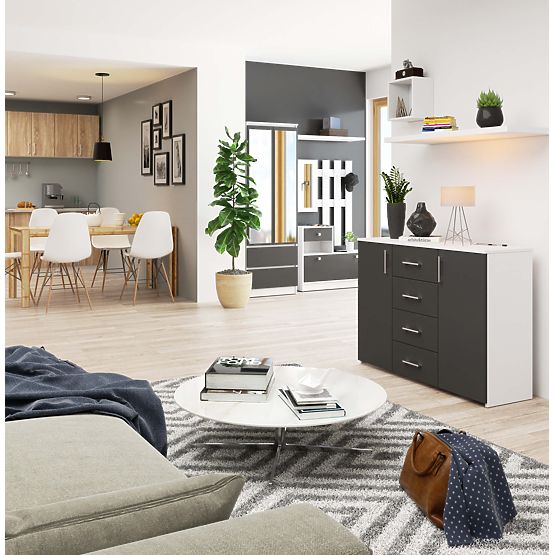 CREDENZA K45 PK BIANCA / GRIGIO GRAFITE