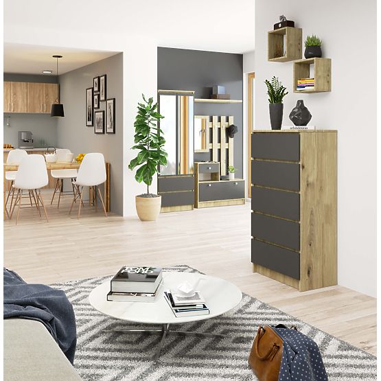 CREDENZA K60 5SZ CLP PK ROVERE ARTISAN / GRIGIO