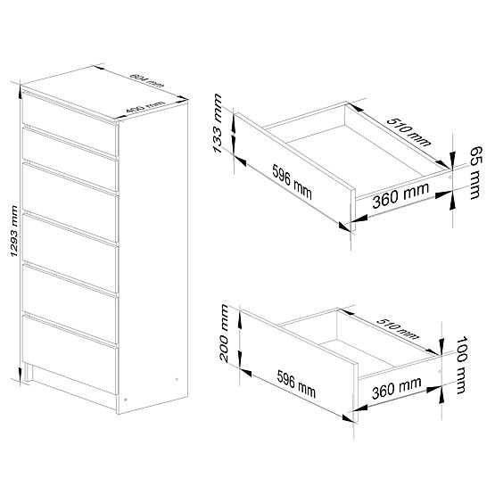 CREDENZA K60 6SZ CLP PK BIANCA