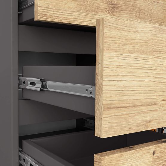 CREDENZA K80 1D 5SZ PK GRAFITE GRIGIO / ROVERE ARTIGIANO