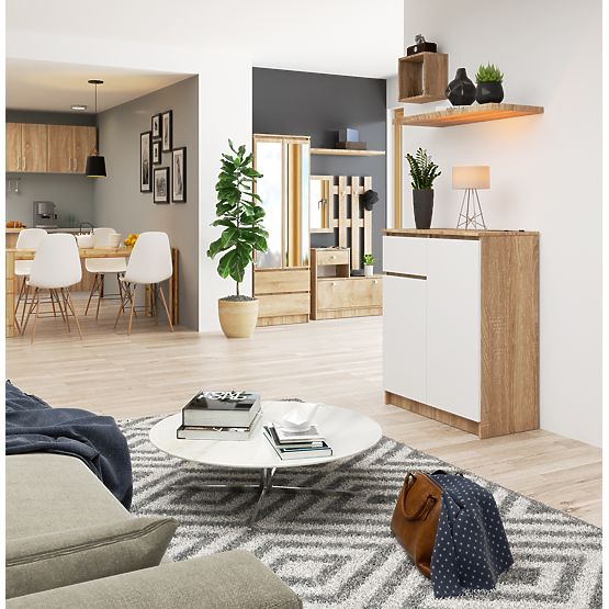 CREDENZA K80 2D 1SZ CLP PK ROVERE SONOMA / BIANCO