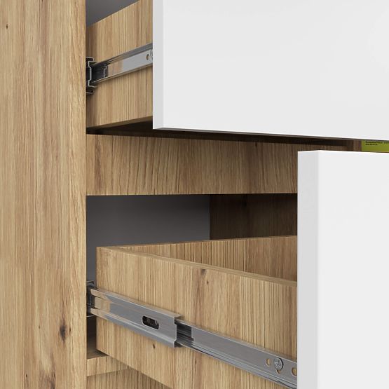 CREDENZA K80 JERRY 1D 3SZ PK ROVERE ARTIGIANO / BIANCO