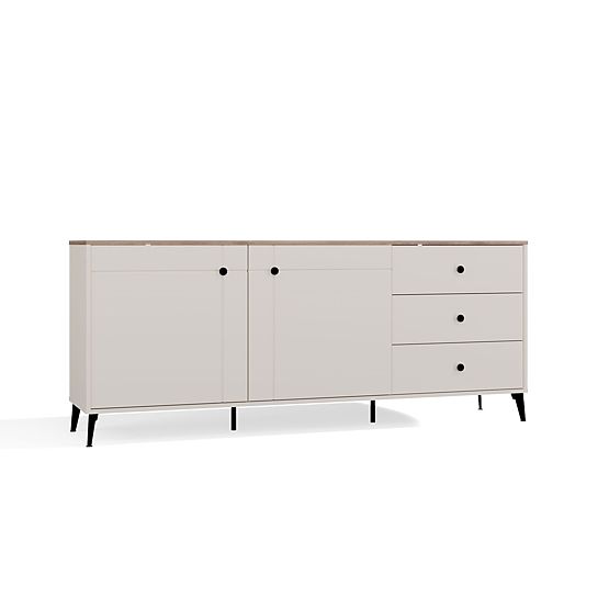 Credenza POINT 2D3S Cashmere Beige Rovere Castello Mobile 3 Cassetti 2 Ante Soggiorno