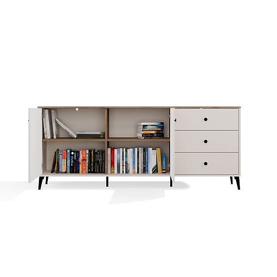 Credenza POINT 2D3S Cashmere Beige Rovere Castello Mobile 3 Cassetti 2 Ante Soggiorno