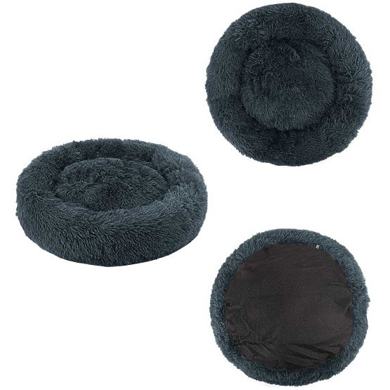 Cuccia universale in peluche per cani e gatti 60 cm - grigio scuro