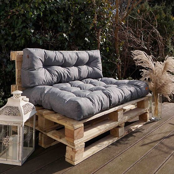 Cuscini da giardino per mobili su pallet - grigio chiaro