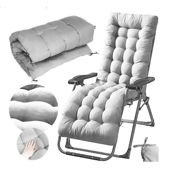 Cuscino grigio per lettino da giardino 145 x 52 cm ModernHome