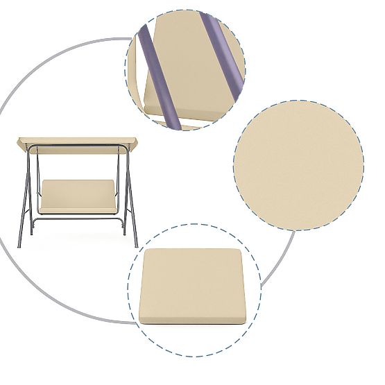 Cuscino per altalena da giardino 127x100 cm beige MultiGarden