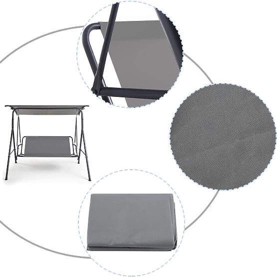 Cuscino per altalena da giardino 127x100 cm grigio MultiGarden