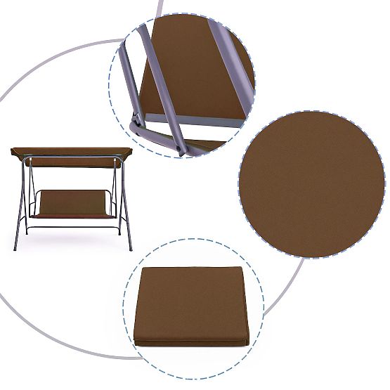 Cuscino per altalena da giardino 127x100 cm marrone MultiGarden