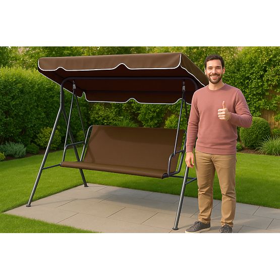 Cuscino per altalena da giardino 127x100 cm marrone MultiGarden
