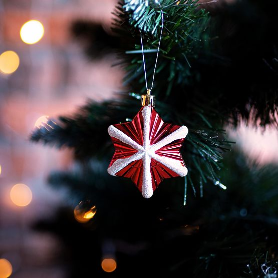 DECORAZIONI NATALIZIE ROSSO BIANCO 78 PEZZI SYSD1688-113