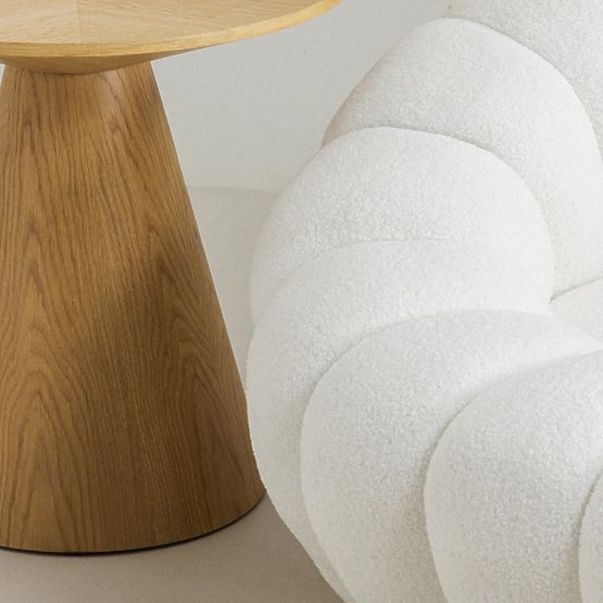Divano a due posti Firenze bianco, boucle, forme arrotondate