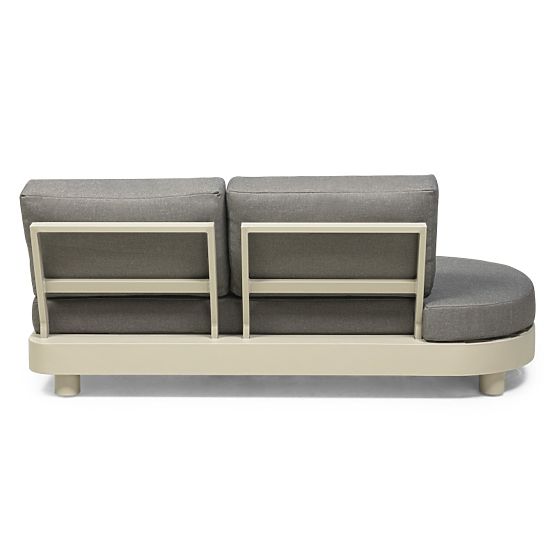 Divano angolare da giardino con 2 tavolini Santa Ana, alluminio, beige, decorazione marmo, forme arr