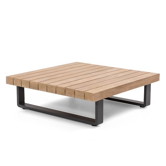 Divano angolare da giardino con tavolino Borgo, legno di acacia FSC, aspetto teak, beige