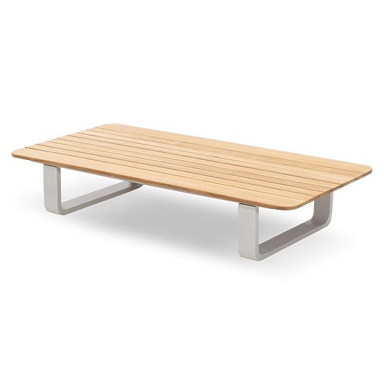 Divano angolare da giardino con tavolino San Piero 2, legno di teak FSC, grigio/naturale