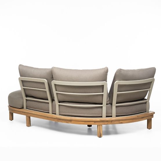 Divano angolare da giardino con tavolino Summerland, legno di acacia, aspetto teak, marrone-grigio, 