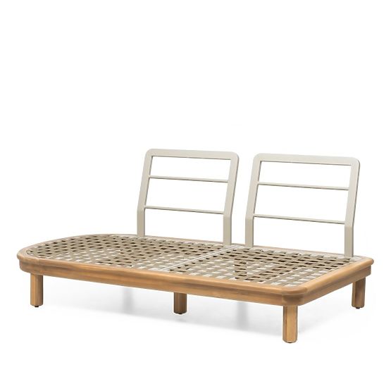 Divano angolare da giardino con tavolino Summerland, legno di acacia, aspetto teak, marrone-grigio, 