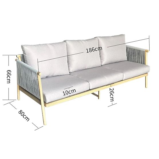 Divano da giardino in alluminio BLANDO - grande 3 posti, 186 cm