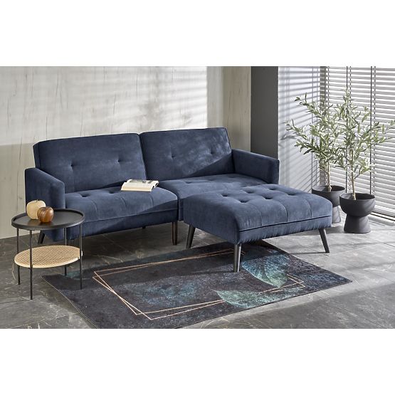 Divano letto CORNELIUS con funzione angolare blu (1p=1ks)