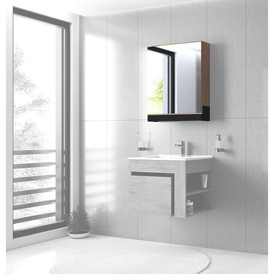 Armadio a specchio DUESA 60/1D rovere dorato