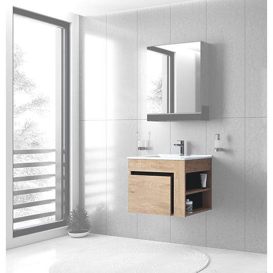 DUESA Mobiletto sotto lavabo 60/1S rovere dorato