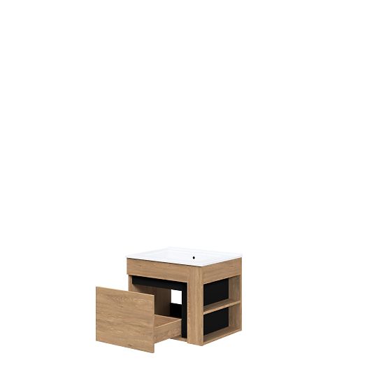 DUESA Mobiletto sotto lavabo 60/1S rovere dorato